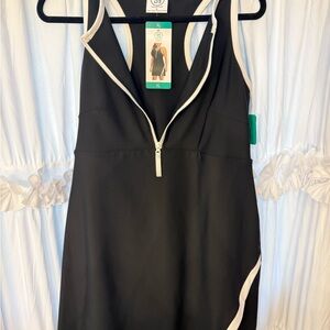 Sage Black and White Midi Dress